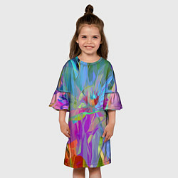 Платье клеш для девочки Abstract color pattern Summer 2022, цвет: 3D-принт — фото 2