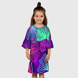 Платье клеш для девочки Neon color pattern Fashion 2023, цвет: 3D-принт — фото 2