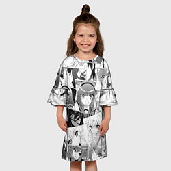 Платье клеш для девочки Ангельские ритмы паттерн, цвет: 3D-принт — фото 2