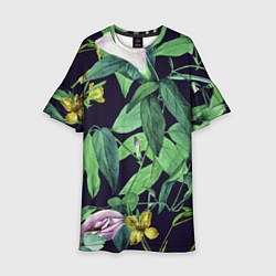 Платье клеш для девочки Цветы Ботанические, цвет: 3D-принт