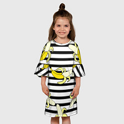 Платье клеш для девочки Banana pattern Summer, цвет: 3D-принт — фото 2