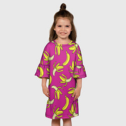 Платье клеш для девочки Banana pattern Summer Color, цвет: 3D-принт — фото 2