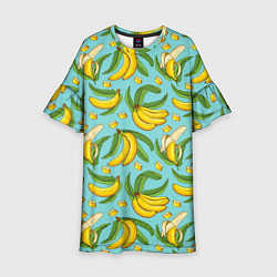 Платье клеш для девочки Banana pattern Summer Fashion 2022, цвет: 3D-принт
