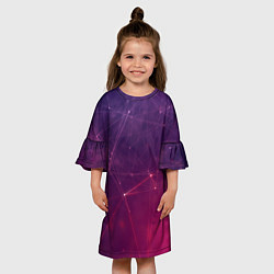 Платье клеш для девочки Абстрактные взаимосвязанные линии, цвет: 3D-принт — фото 2