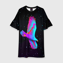 Платье клеш для девочки Eagle Space Neon, цвет: 3D-принт
