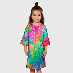 Платье клеш для девочки АБСТРАКЦИЯ РАДУЖНАЯ, цвет: 3D-принт — фото 2