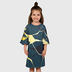 Платье клеш для девочки Молния Разводы, цвет: 3D-принт — фото 2