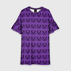 Платье клеш для девочки Purple Panda, цвет: 3D-принт