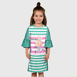Платье клеш для девочки Веселый рисунок -Зайка моя, цвет: 3D-принт — фото 2