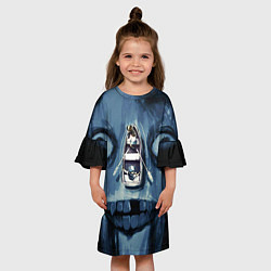 Платье клеш для девочки Арт - хоррор, цвет: 3D-принт — фото 2