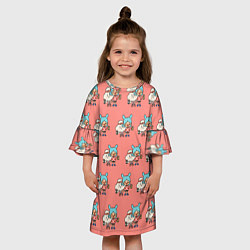 Платье клеш для девочки Toca Boca орнамент, цвет: 3D-принт — фото 2