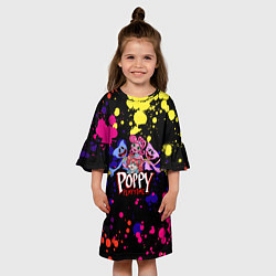 Платье клеш для девочки Poppy Playtime Huggy, Kissy, Poppy, Mommy Long Leg, цвет: 3D-принт — фото 2