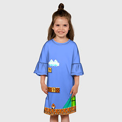 Платье клеш для девочки Марио дизайн, цвет: 3D-принт — фото 2
