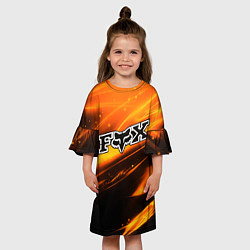Платье клеш для девочки FOX RACING - ФОКС СИЯНИЕ, цвет: 3D-принт — фото 2