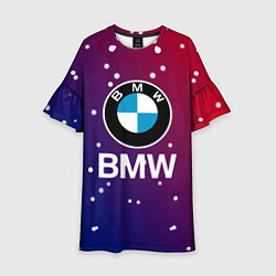 Платье клеш для девочки BMW Градиент Краска, цвет: 3D-принт