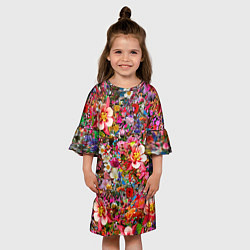 Платье клеш для девочки САД В ЦВЕТУ, цвет: 3D-принт — фото 2