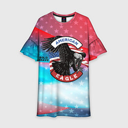 Платье клеш для девочки Американский орел USA, цвет: 3D-принт