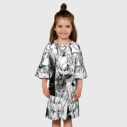 Платье клеш для девочки Доктор Стоун паттерн, цвет: 3D-принт — фото 2