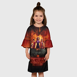 Платье клеш для девочки ОЧЕНЬ СТРАННЫЕ ДЕЛА STRANGER THINGS, цвет: 3D-принт — фото 2