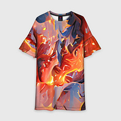 Платье клеш для девочки Lava & flame, цвет: 3D-принт