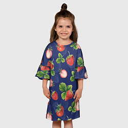 Платье клеш для девочки Сладкая Клубника, цвет: 3D-принт — фото 2