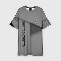 Платье клеш для девочки Lexus - серая абстракция, цвет: 3D-принт