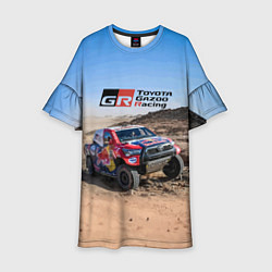Платье клеш для девочки Toyota Gazoo Racing Rally Desert Competition Ралли, цвет: 3D-принт