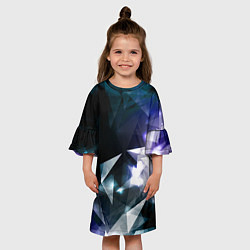 Платье клеш для девочки Алмазные треугольники, цвет: 3D-принт — фото 2