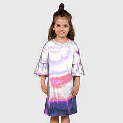 Платье клеш для девочки Тай-дай Абстракция Tie-Dye, цвет: 3D-принт — фото 2