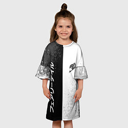 Платье клеш для девочки FAIRY TAIL BLACK AND WHITE LOGO, цвет: 3D-принт — фото 2