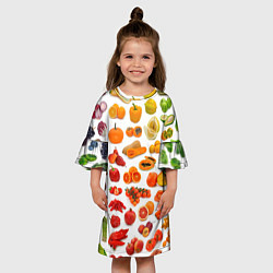 Платье клеш для девочки VEGETABLE FRUIT ABUNDANCE, цвет: 3D-принт — фото 2