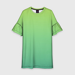 Платье клеш для девочки Shades of Green GRADIENT, цвет: 3D-принт