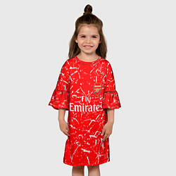 Платье клеш для девочки Arsenal fly emirates sport, цвет: 3D-принт — фото 2