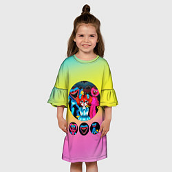 Платье клеш для девочки Хагги Вагги, Кисси Мисси и кукла, цвет: 3D-принт — фото 2