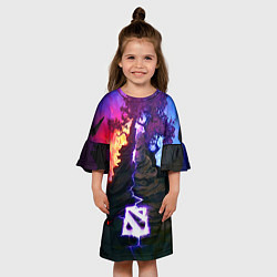 Платье клеш для девочки Огонь и воздух, цвет: 3D-принт — фото 2