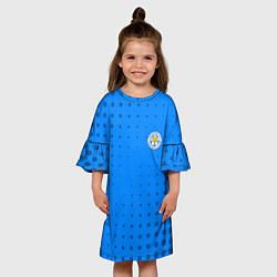 Платье клеш для девочки Leicester city Абстракция, цвет: 3D-принт — фото 2