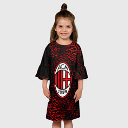 Платье клеш для девочки Ac milan фк милан logo, цвет: 3D-принт — фото 2