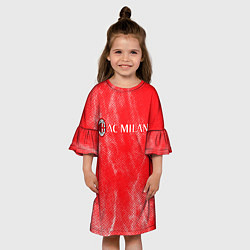 Платье клеш для девочки Ac milan абстракция, цвет: 3D-принт — фото 2