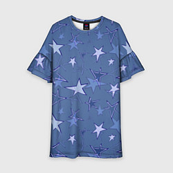 Детское платье Gray-Blue Star Pattern