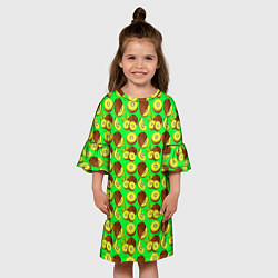 Платье клеш для девочки SLICED KIWI, цвет: 3D-принт — фото 2