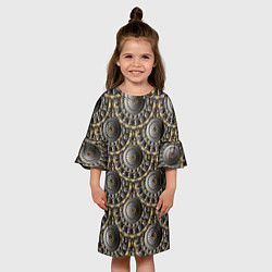 Платье клеш для девочки Круглые объемные узоры, цвет: 3D-принт — фото 2