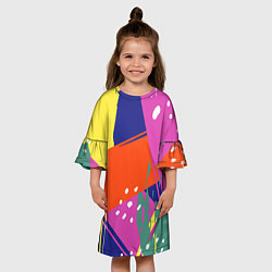 Платье клеш для девочки Красочная летняя картинка Fashion trend, цвет: 3D-принт — фото 2