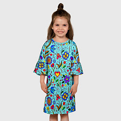 Платье клеш для девочки FLOWER PALETTE, цвет: 3D-принт — фото 2