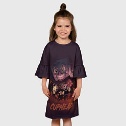 Платье клеш для девочки Cuphead - Король кости, цвет: 3D-принт — фото 2