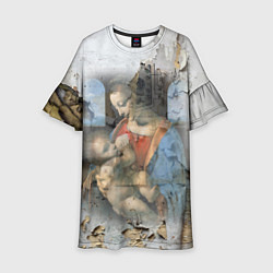 Платье клеш для девочки Мадонна Литта Леонардо да Винчи Post-art, цвет: 3D-принт