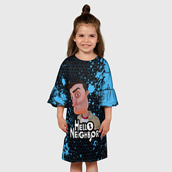 Платье клеш для девочки Hello Neighbor Привет сосед Ник Рот, цвет: 3D-принт — фото 2