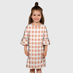 Платье клеш для девочки Light beige plaid fashionable checkered pattern, цвет: 3D-принт — фото 2