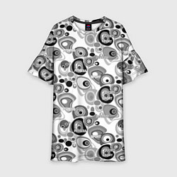 Платье клеш для девочки Black and white sport pattern, цвет: 3D-принт