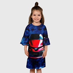 Платье клеш для девочки Тойота Камри, цвет: 3D-принт — фото 2