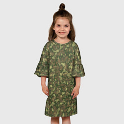 Платье клеш для девочки Камуфляж цифровой Флора-1 пиксель, цвет: 3D-принт — фото 2